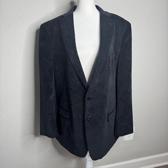 Calvin Klein Mens 46L Jacket Blazer Black Corduroy - Picture 3 of 12